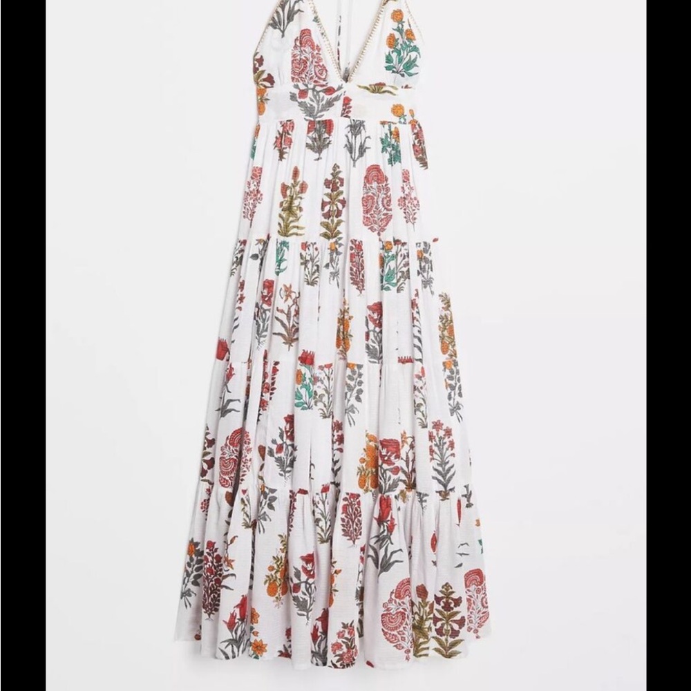 Floral Maxi Dress - White Multicolor